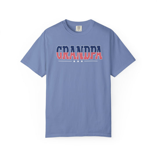 USA Grandpa Tee by Comfort Colors: A relaxed-fit, garment-dyed t-shirt made from 100% ring-spun cotton, featuring durable double-needle stitching and seamless tubular design.