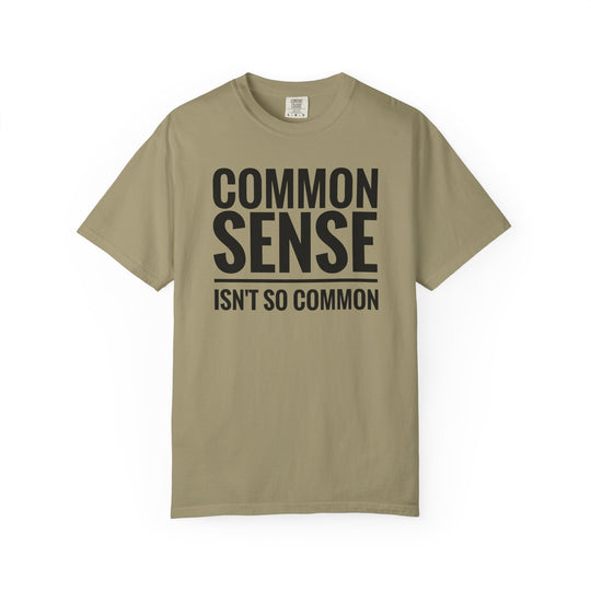 Common Sense Tee, a durable and cozy garment-dyed t-shirt, features a relaxed fit with a classic crew neckline, crafted from 100% ring-spun cotton.