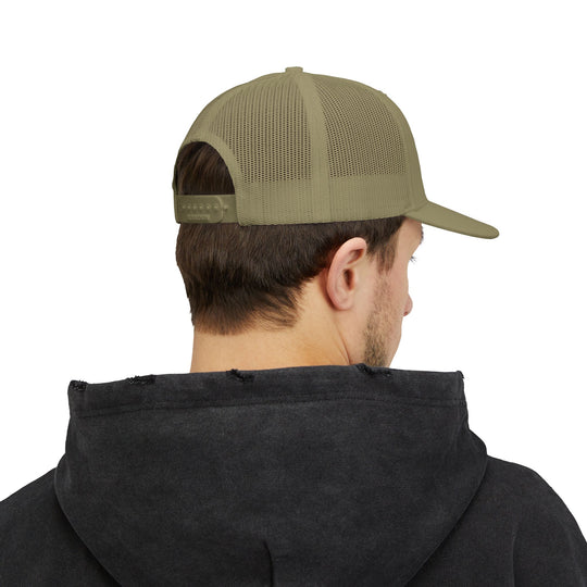 I'd Smoke That Snapback Trucker Cap (Embroidery) features a 6-panel design, mid-profile fit, pre-curved visor, and adjustable snap closure, offering comfort and style.