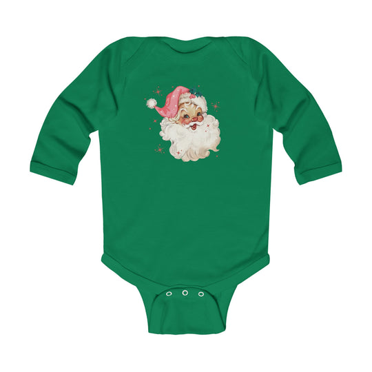 Pink Santa Long Sleeve Onesie