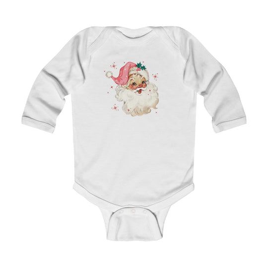 Pink Santa Long Sleeve Onesie