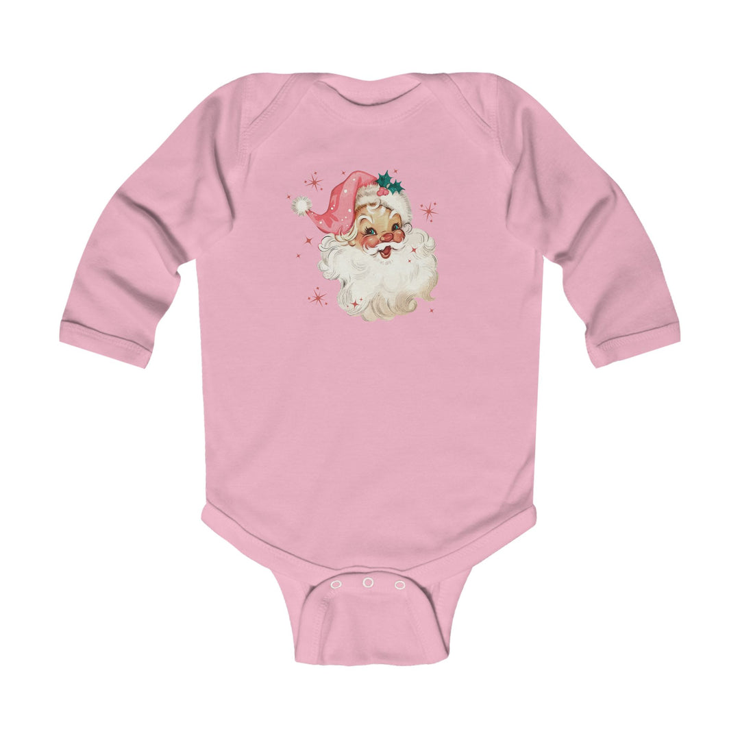 Pink Santa Long Sleeve Onesie