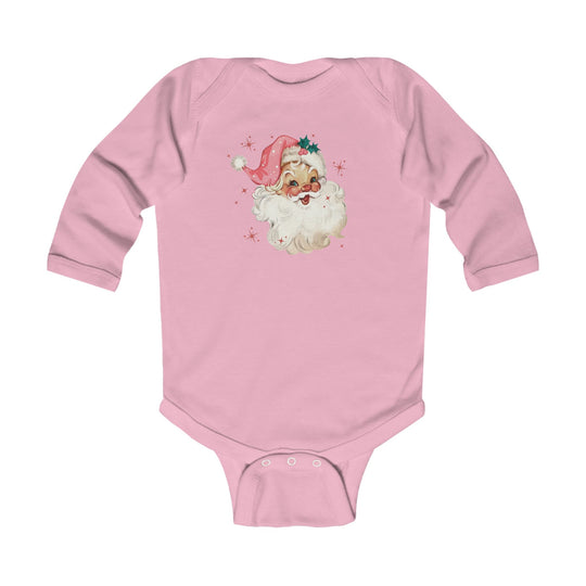 Pink Santa Long Sleeve Onesie