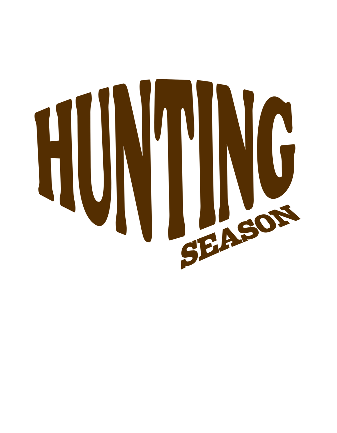 Hunting Season Tee with bold HUNTING text and smaller SEASON below, reflecting a unique, graphic design on a soft, durable Comfort Colors garment-dyed t-shirt.