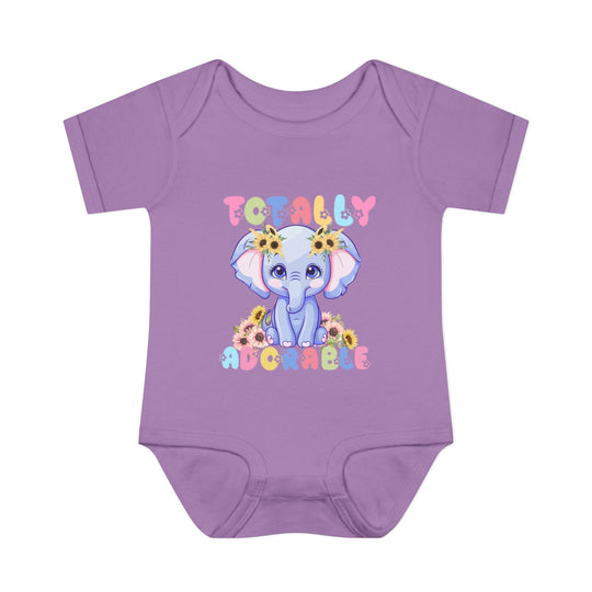 Totally Adorable Onesie: Infant bodysuit with lap shoulders, made from soft 100% ring-spun cotton, designed for comfort and easy dressing of newborns to 24 months.