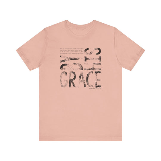 By His Grace Tee: Classic unisex jersey short sleeve with ribbed knit collars and taped shoulders, crafted from soft Airlume cotton for lasting comfort and fit.