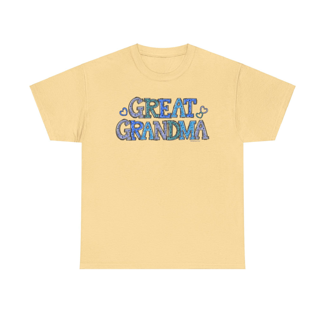 Great Grandma Tee: Unisex heavy cotton t-shirt with durable design. No side seams for comfort. Ribbed knit collar. Classic fit, 100% cotton. Sizes S-5XL.