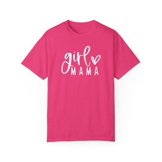 A relaxed fit Girl Mama Tee, 100% ring-spun cotton, garment-dyed for extra coziness. Double-needle stitching for durability, no side-seams for a tubular shape. Ideal for daily wear.