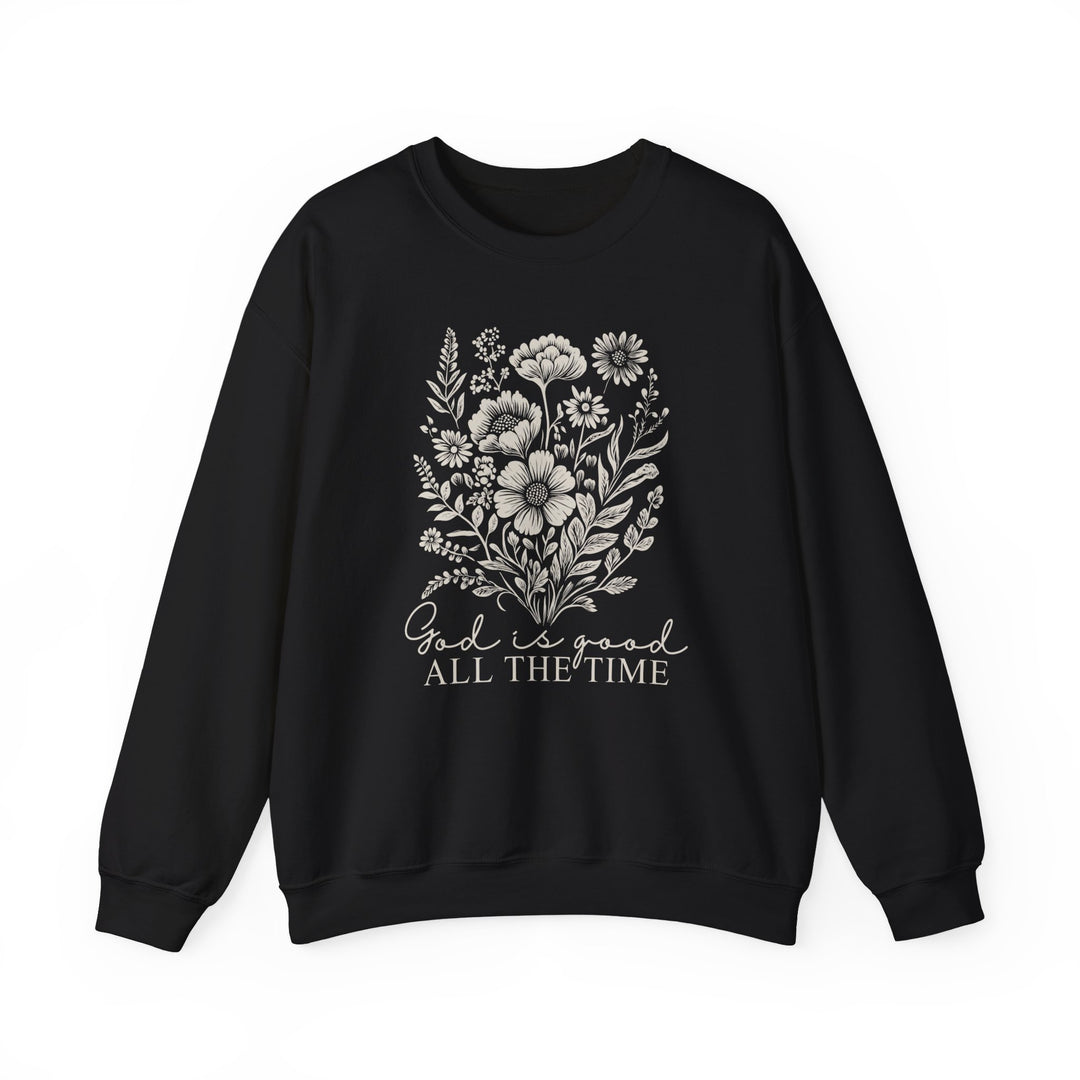 GOD is Good All the Time Crew: Unisex heavy blend crewneck sweatshirt featuring durable ribbed collar and soft, itch-free material, ideal for comfort and warmth.