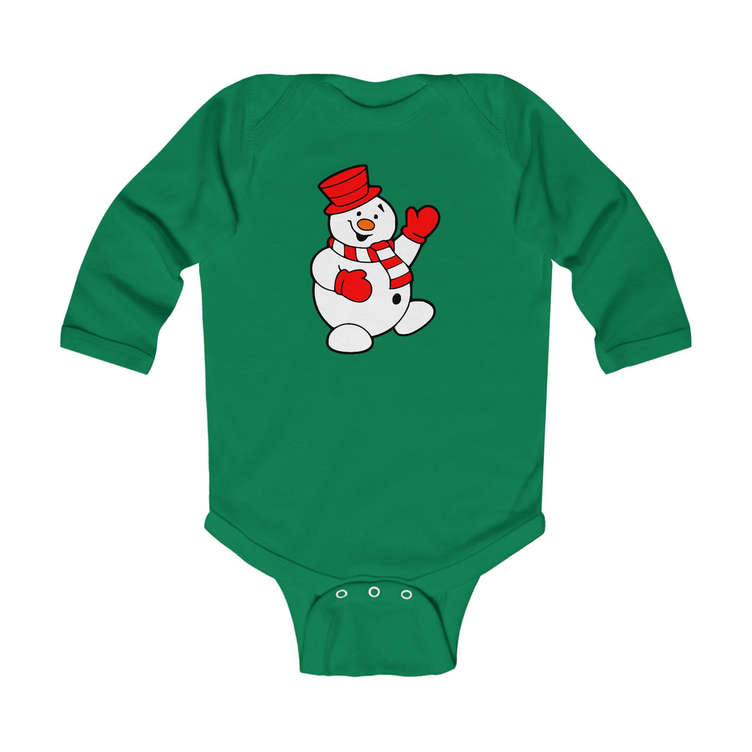 Happy Snowman Long Sleeve Onesie