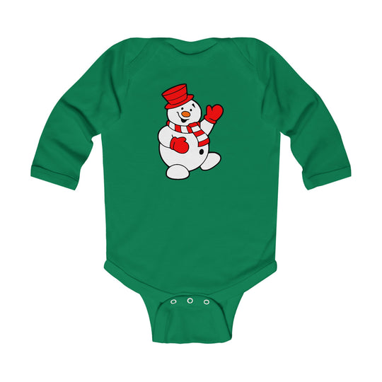 Happy Snowman Long Sleeve Onesie