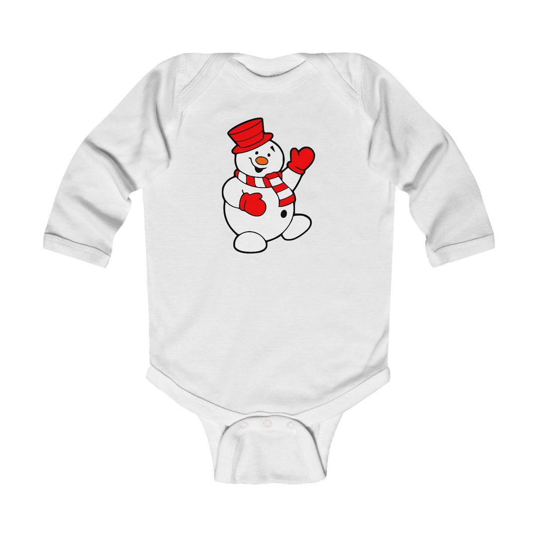 Happy Snowman Long Sleeve Onesie