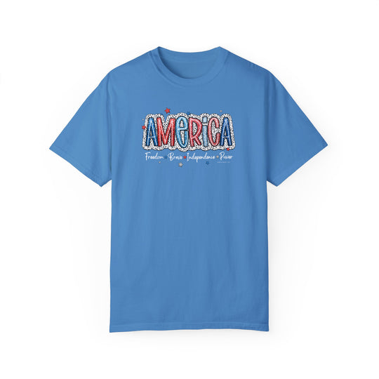 America Tee: Garment-dyed t-shirt in ring-spun cotton, relaxed fit, double-needle stitching, no side-seams. Soft-washed for coziness, durable for daily wear. From 'Worlds Worst Tees'.