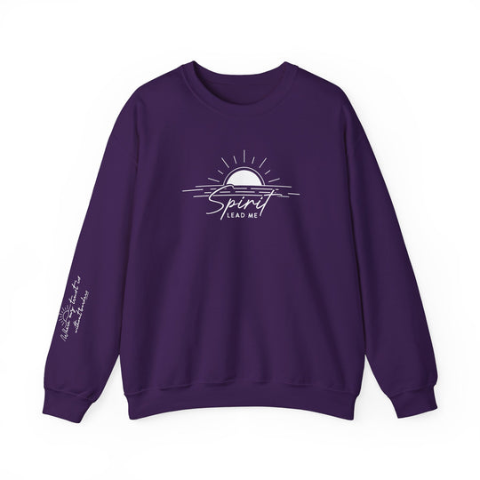 A unisex heavy blend crewneck sweatshirt, the Spirit Lead me Crew, offers pure comfort with a ribbed knit collar, double-needle stitching, and cozy 50% cotton, 50% polyester fabric blend. Ideal for colder months.