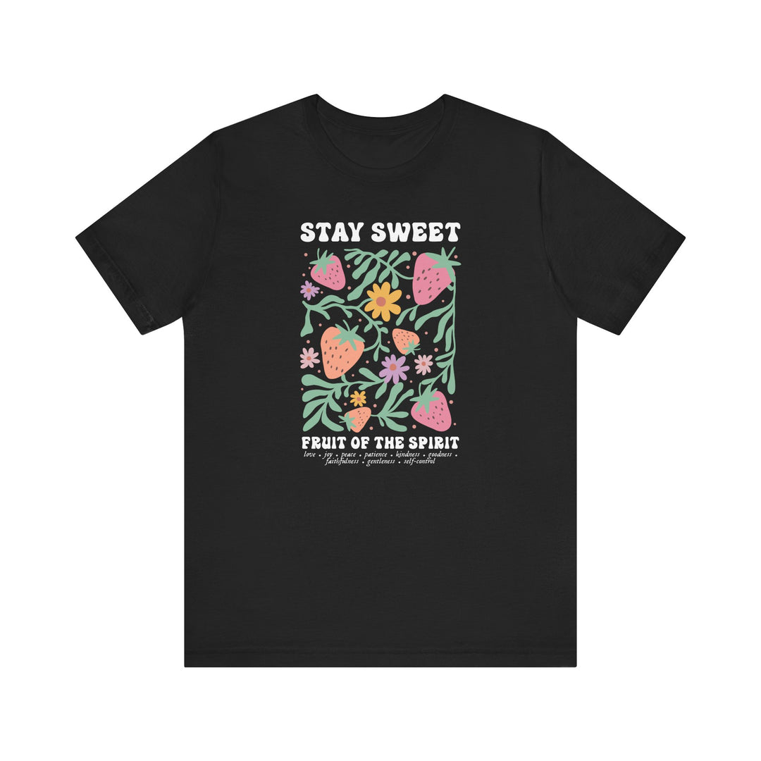 Fruit of the Spirit Tee, a unisex jersey short sleeve with ribbed knit collars and dual side seams, offering a soft, comfortable fit.