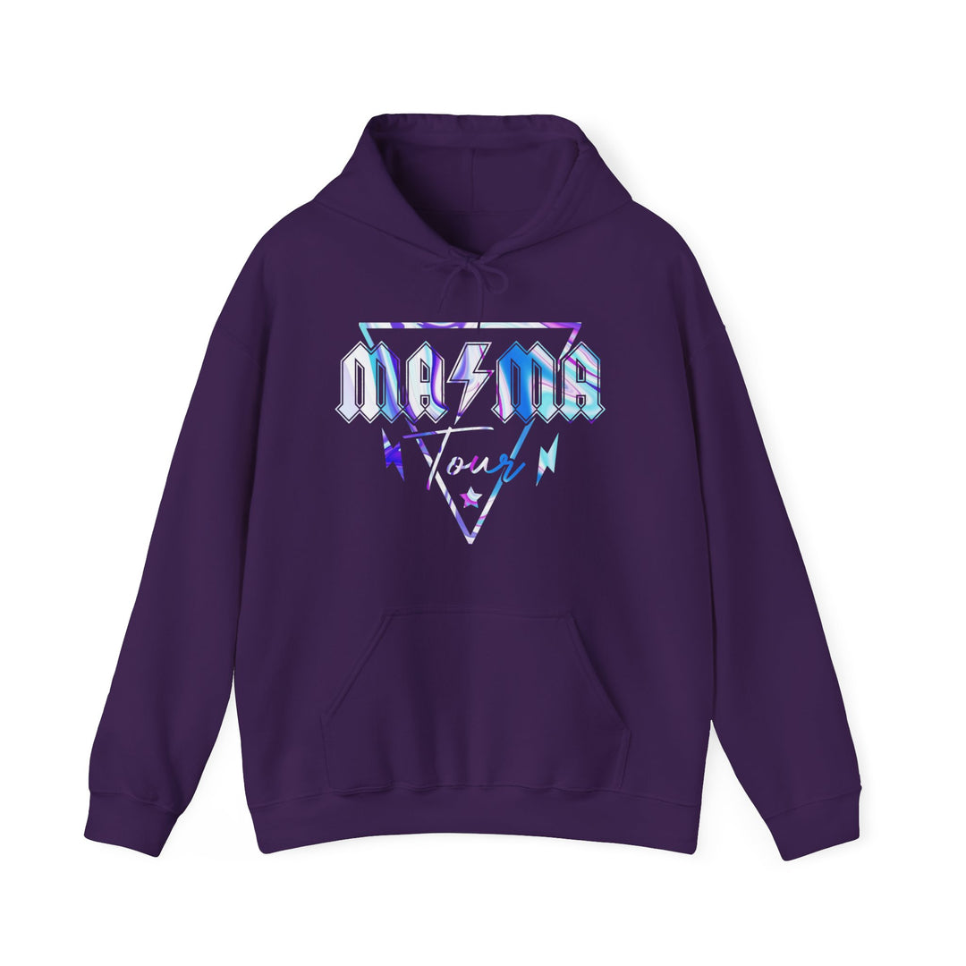 Unisex Ma/Ma Band Hoodie: Purple hoodie with logo, kangaroo pocket, and matching drawstring. Thick cotton-poly blend, cozy and warm for cold days. Classic fit, tear-away label, true to size.
