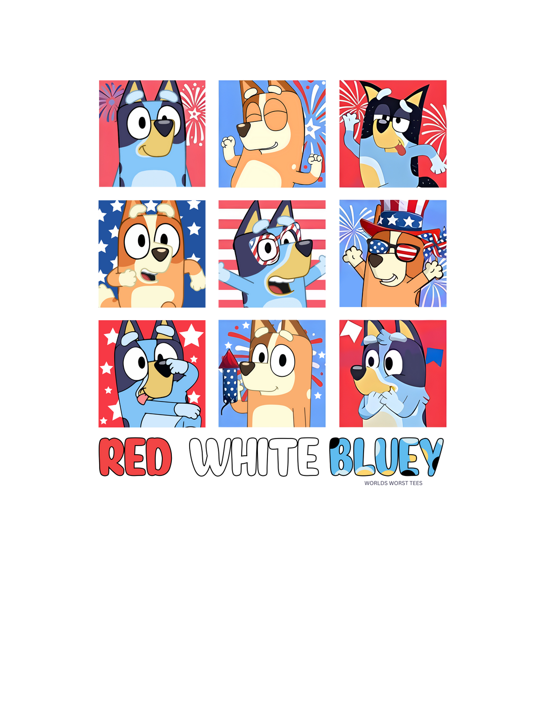 Red White and Bluey Toddler Tee