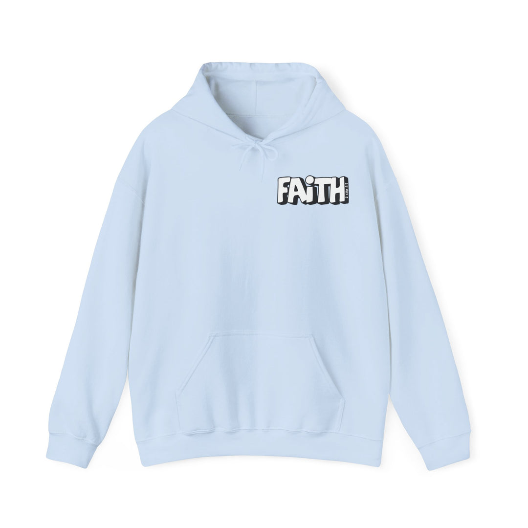 Unisex heavy blend hooded sweatshirt featuring Walk By Faith Not By Sight Crew design. Cotton-polyester fabric, kangaroo pocket, classic fit, tear-away label. Ideal for warmth and comfort. From 'Worlds Worst Tees'.