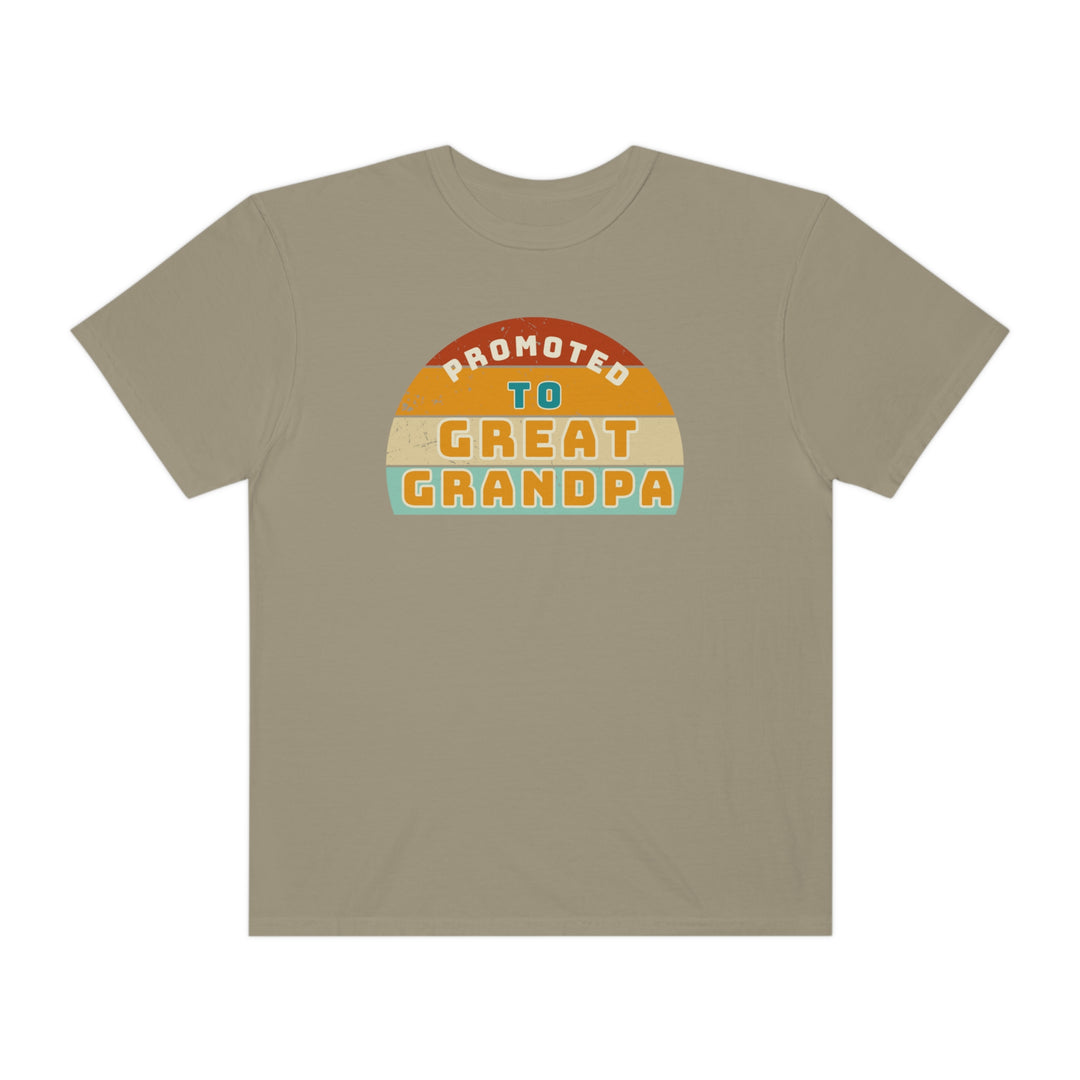 A soft, ring-spun cotton t-shirt featuring a graphic design, perfect for daily wear. Relaxed fit, durable double-needle stitching, and tubular shape. Ideal for the promoted Great Grandpa Tee from Worlds Worst Tees.