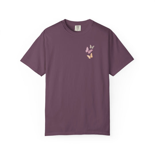 Peace Like a Wildflower Tee, a soft, garment-dyed t-shirt featuring durable stitching and a relaxed fit, perfect for casual wear.