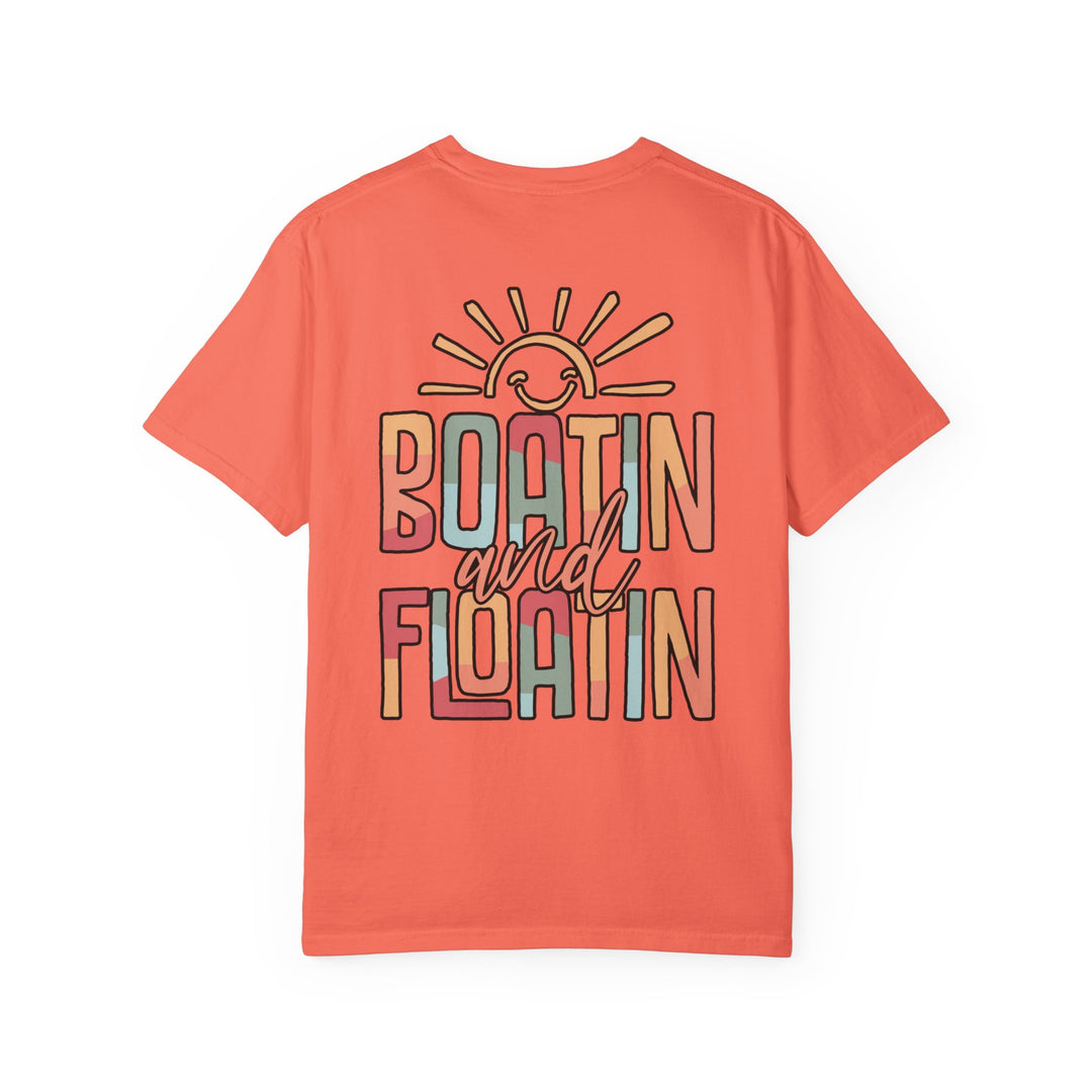 Boatin and Floatin Tee by Comfort Colors, a relaxed-fit, garment-dyed t-shirt, crafted from 100% ring-spun cotton, showcasing durability and comfort for daily wear.