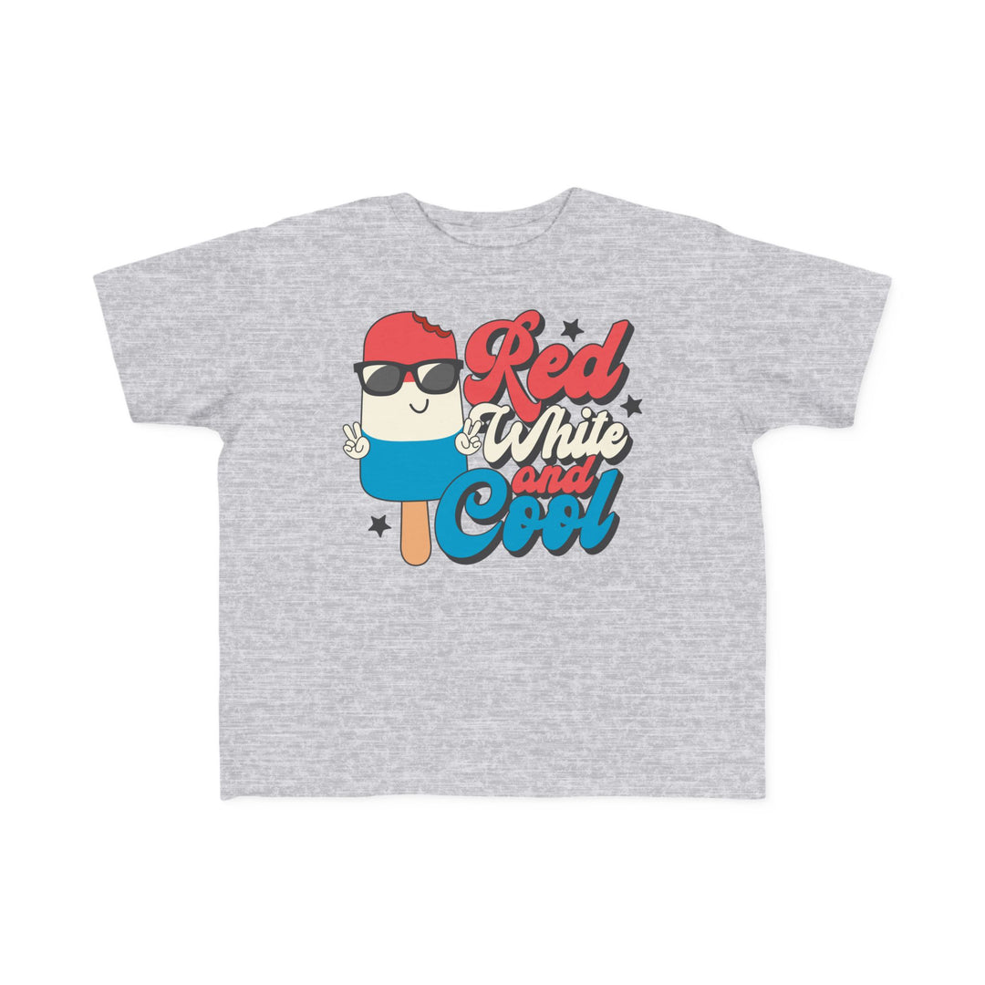 Red White and Cool Toddler Tee, classic fit, 100% combed ringspun cotton, soft for toddlers, durable print, ideal for early adventures, tear-away label.