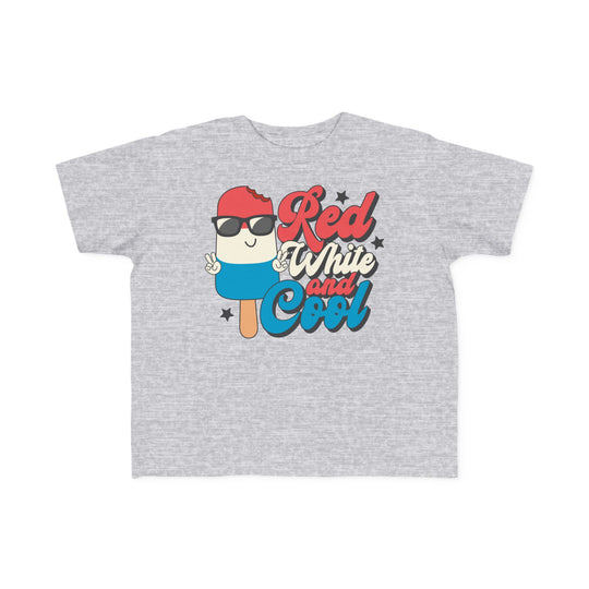 Red White and Cool Toddler Tee, classic fit, 100% combed ringspun cotton, soft for toddlers, durable print, ideal for early adventures, tear-away label.