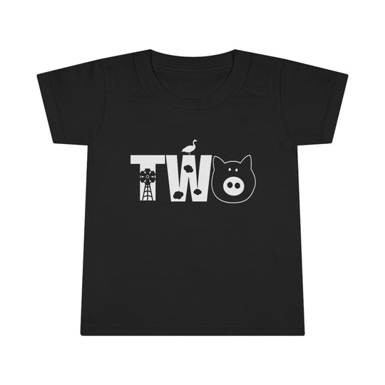 A toddler tee with a classic fit, featuring a black shirt with white text and a white swan design. Made of 100% Ringspun cotton, double-needle stitching for durability. From Worlds Worst Tees.