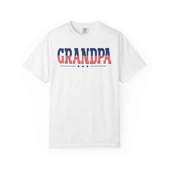 USA Grandpa Tee, a customizable, durable t-shirt made of 100% ring-spun cotton, featuring a relaxed fit and soft-washed, garment-dyed fabric for daily comfort.