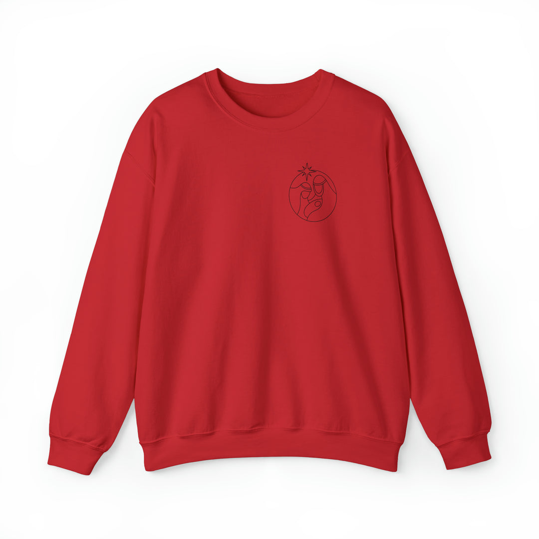 Unisex heavy blend crewneck sweatshirt featuring O Come Let Us Adore Him Crew design. Comfortable, loose fit with ribbed knit collar. 50% cotton, 50% polyester. Sewn-in label. Sizes S-5XL.