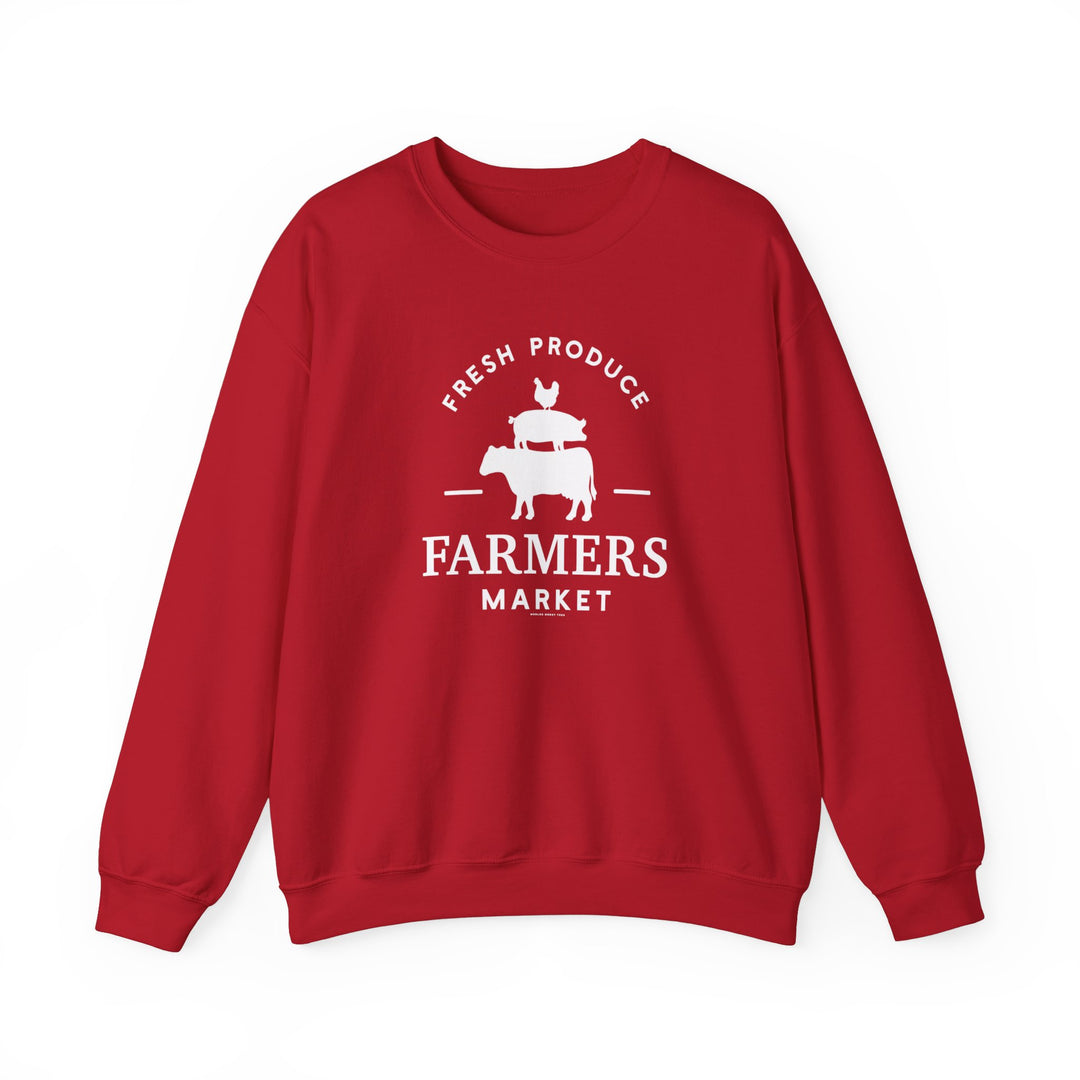 A unisex heavy blend crewneck sweatshirt, ideal for any situation, featuring the Farmers Market Crew design. Made of 50% cotton and 50% polyester, with a ribbed knit collar and no itchy side seams. Medium-heavy fabric, loose fit, and true to size.