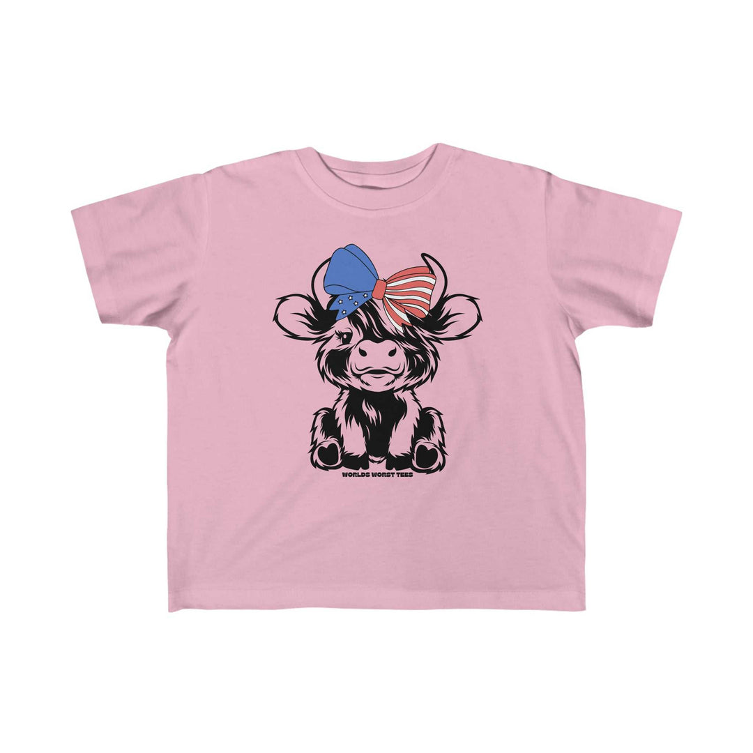Toddler tee featuring a cowgirl design, ideal for sensitive skin. Made of 100% combed ringspun cotton, light fabric, classic fit, tear-away label, and true-to-size. From 'Worlds Worst Tees'.
