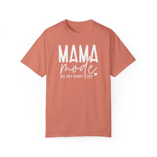 A relaxed fit Mama Mode Tee in ring-spun cotton, garment-dyed for coziness. Double-needle stitching ensures durability, while seamless sides maintain shape. Ideal for daily wear.