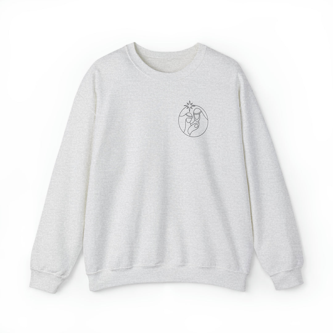 A unisex heavy blend crewneck sweatshirt featuring the O come let us adore him Crew design. Made of 50% cotton and 50% polyester, with ribbed knit collar and no itchy side seams. Sizes S to 5XL.