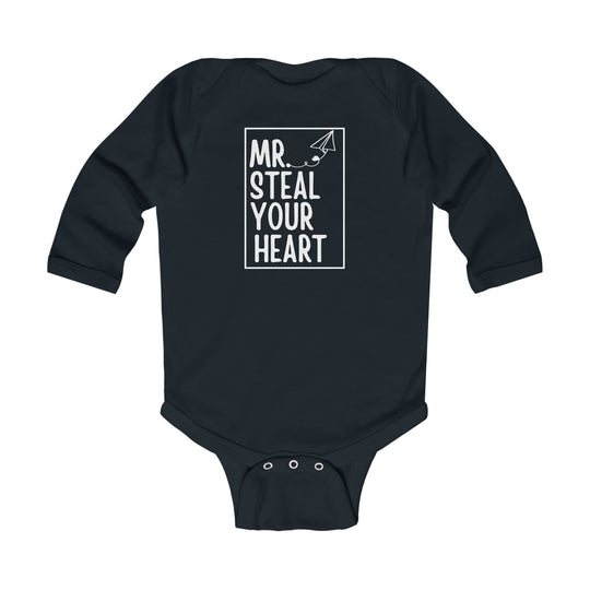 Mr. Steal Your Heart Long Sleeve Onesie