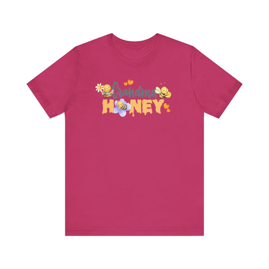 Grandma Honey Tee, a classic unisex short sleeve shirt with soft cotton, ribbed knit collar, and tapered shoulders for a comfortable, long-lasting fit.