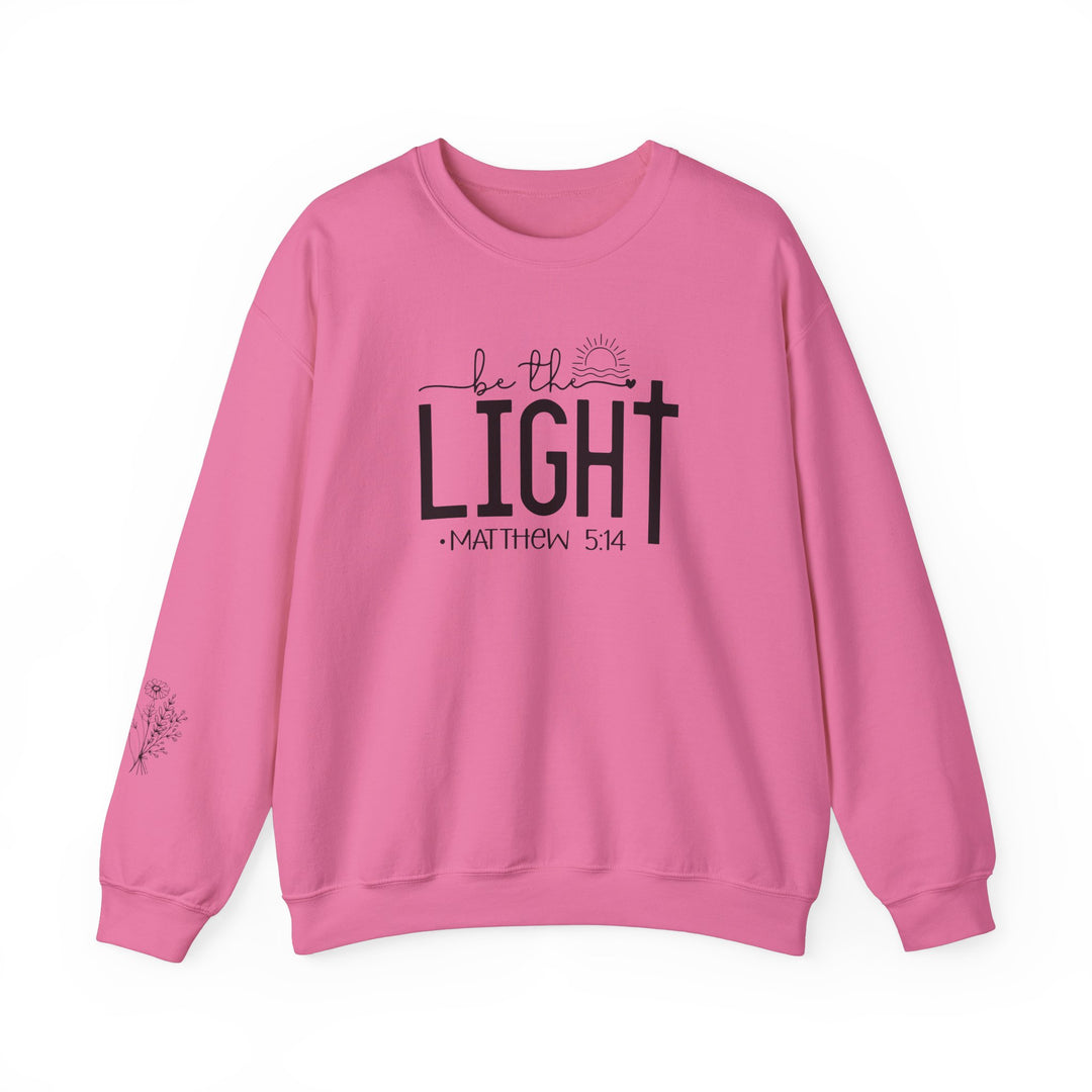 Unisex heavy blend crewneck sweatshirt, Be the Light Crew. Comfortable, durable, and cozy. Made from 50% cotton, 50% polyester fabric. Classic fit with ribbed knit collar and double-needle stitching for top-tier quality.