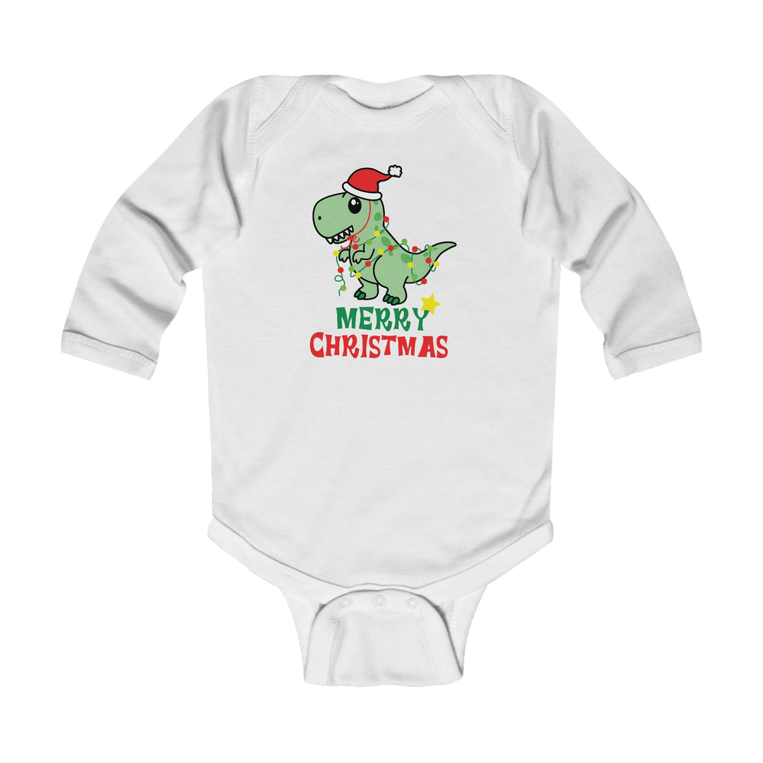 Dino Merry Christmas Long Sleeve Onesie