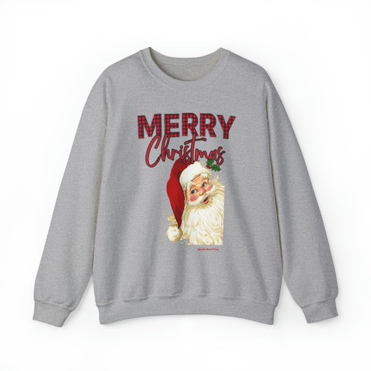 Unisex Christmas Santa Crew sweatshirt, featuring Santa Claus design. Cotton-polyester blend, ribbed knit collar, no itchy seams. Medium-heavy fabric, loose fit, sewn-in label. Sizes S-5XL.