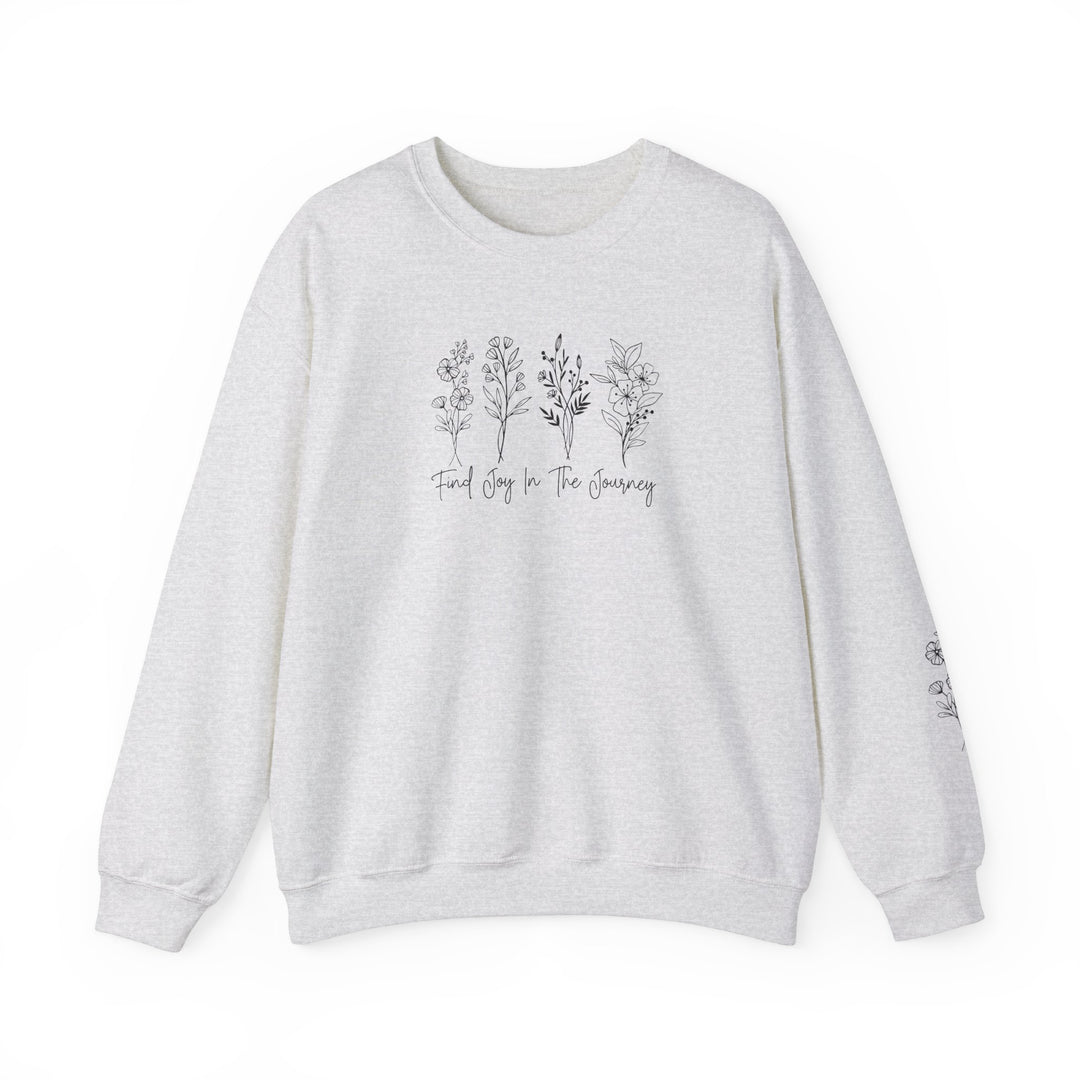 A white crewneck sweatshirt featuring black tree designs, ideal for comfort in any situation. Unisex heavy blend with ribbed knit collar, no itchy side seams, 50% cotton, 50% polyester, loose fit.