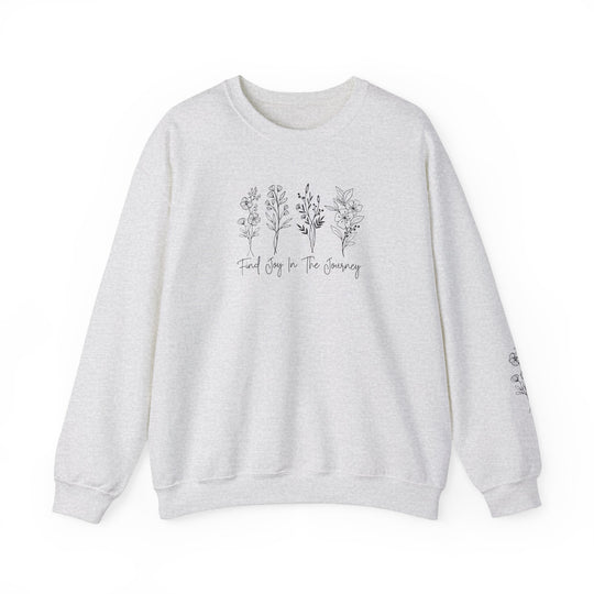 A white crewneck sweatshirt featuring black tree designs, ideal for comfort in any situation. Unisex heavy blend with ribbed knit collar, no itchy side seams, 50% cotton, 50% polyester, loose fit.