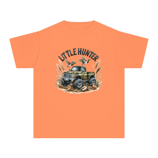 Little Hunter Kids Tee featuring a truck design on soft combed cotton. Ideal for active kids with a classic fit for all-day comfort. From Worlds Worst Tees.