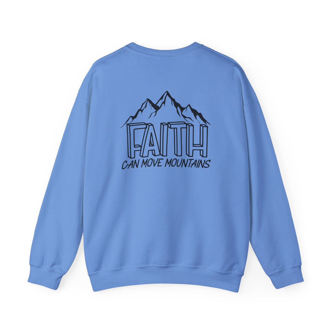Unisex heavy blend crewneck sweatshirt featuring a mountain design and text. Made from 50% cotton and 50% polyester for comfort and durability. Ideal for colder months with a classic fit and ribbed knit collar. From 'Worlds Worst Tees'.