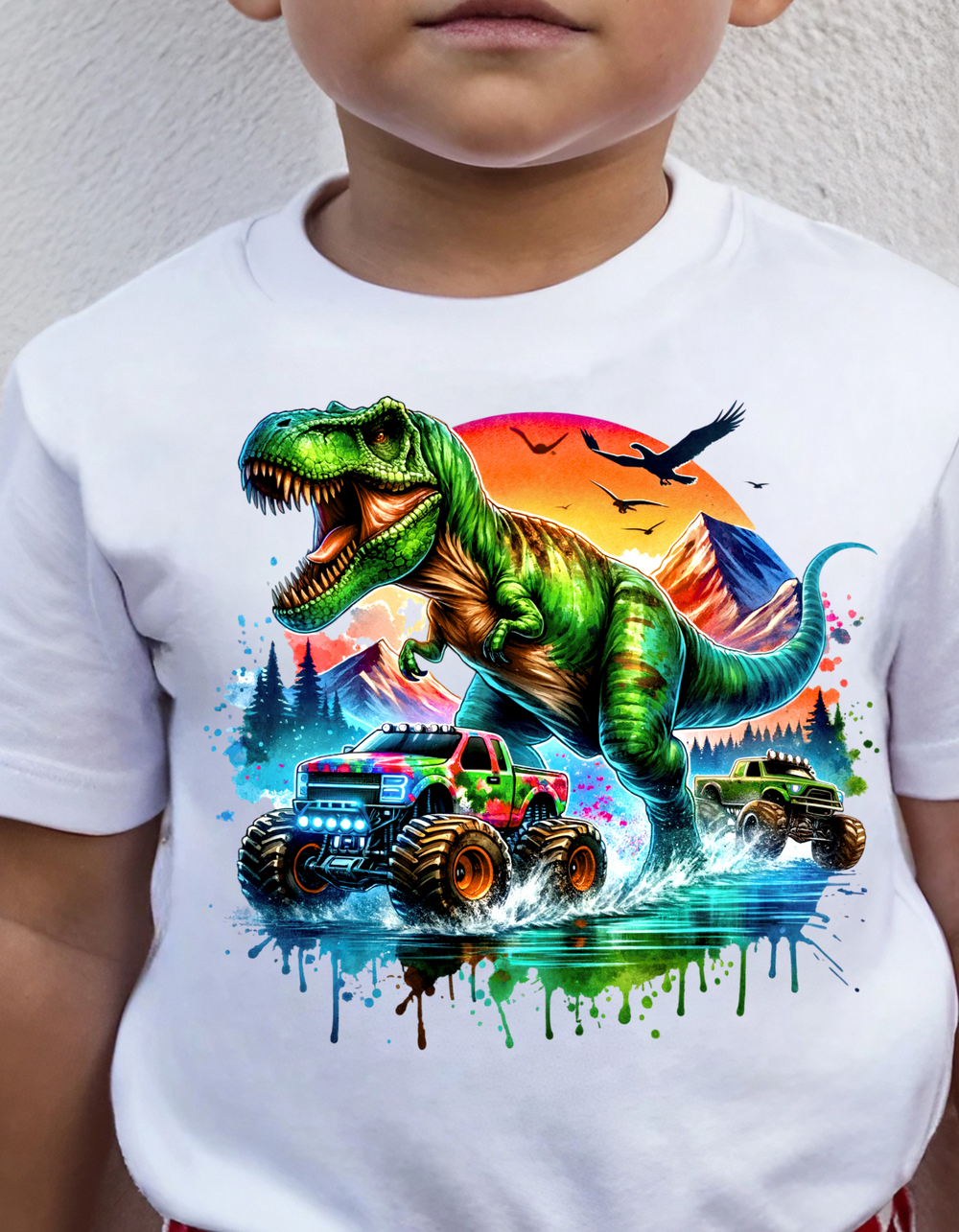Dino Truck Kids Tee