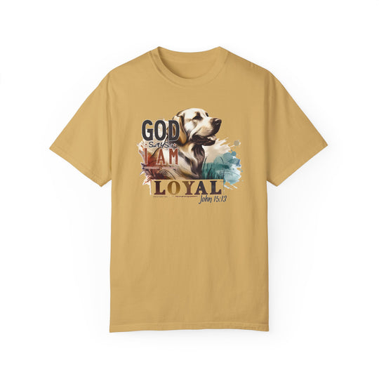 A loyal tee featuring a dog design on a ring-spun cotton t-shirt. Garment-dyed for extra coziness, with a relaxed fit and durable double-needle stitching. From Worlds Worst Tees.