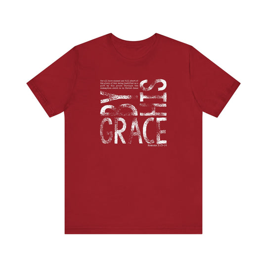 By His Grace Tee: A classic unisex short sleeve shirt with ribbed knit collars and dual side seams for lasting shape, made of soft Airlume cotton.