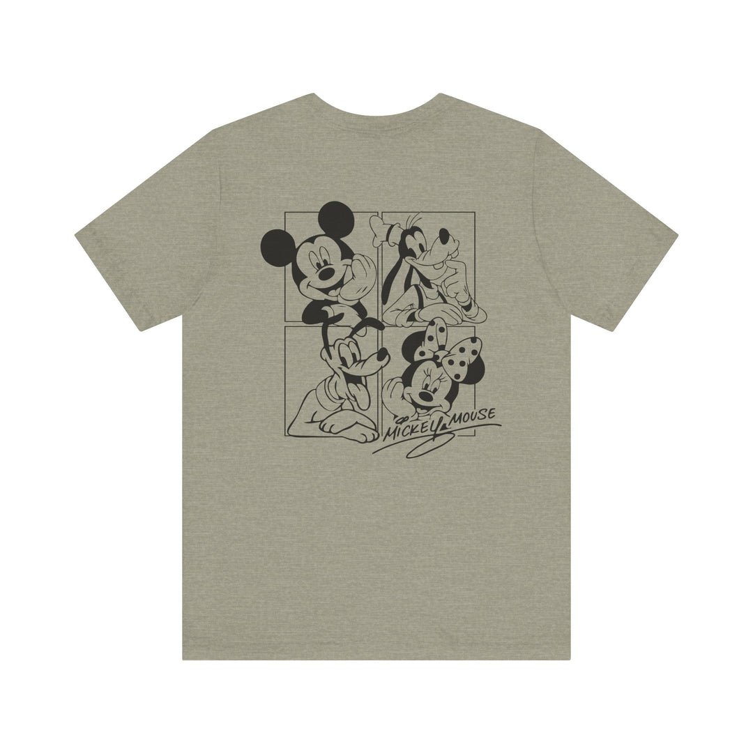 Mickey and CO Tee, classic unisex jersey short sleeve, with ribbed knit collar, tapered shoulders, and dual side seams, made from soft Airlume cotton for comfort.