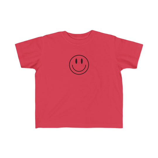 Toddler tee with a smiley face print, soft for sensitive skin. 100% combed ring spun cotton, light fabric, tear-away label. Good Day to Have a Good Day Toddler Tee.