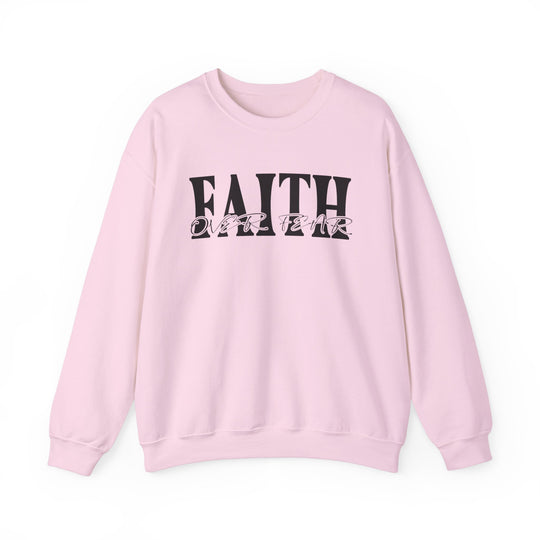 A unisex heavy blend crewneck sweatshirt featuring the Faith Over Fear Crew design. Made of 50% cotton and 50% polyester, with ribbed knit collar and no itchy side seams. Medium-heavy fabric, loose fit, true to size.