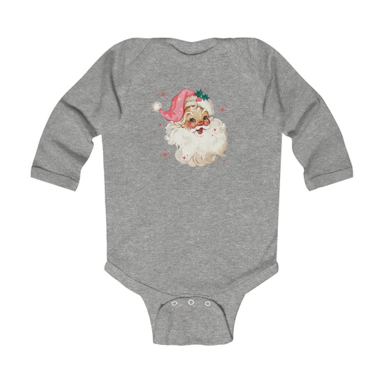 Pink Santa Long Sleeve Onesie